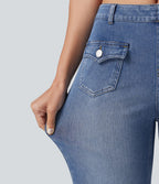 Jean évasé Halara Flex™ décontracté, taille moyenne, à poches