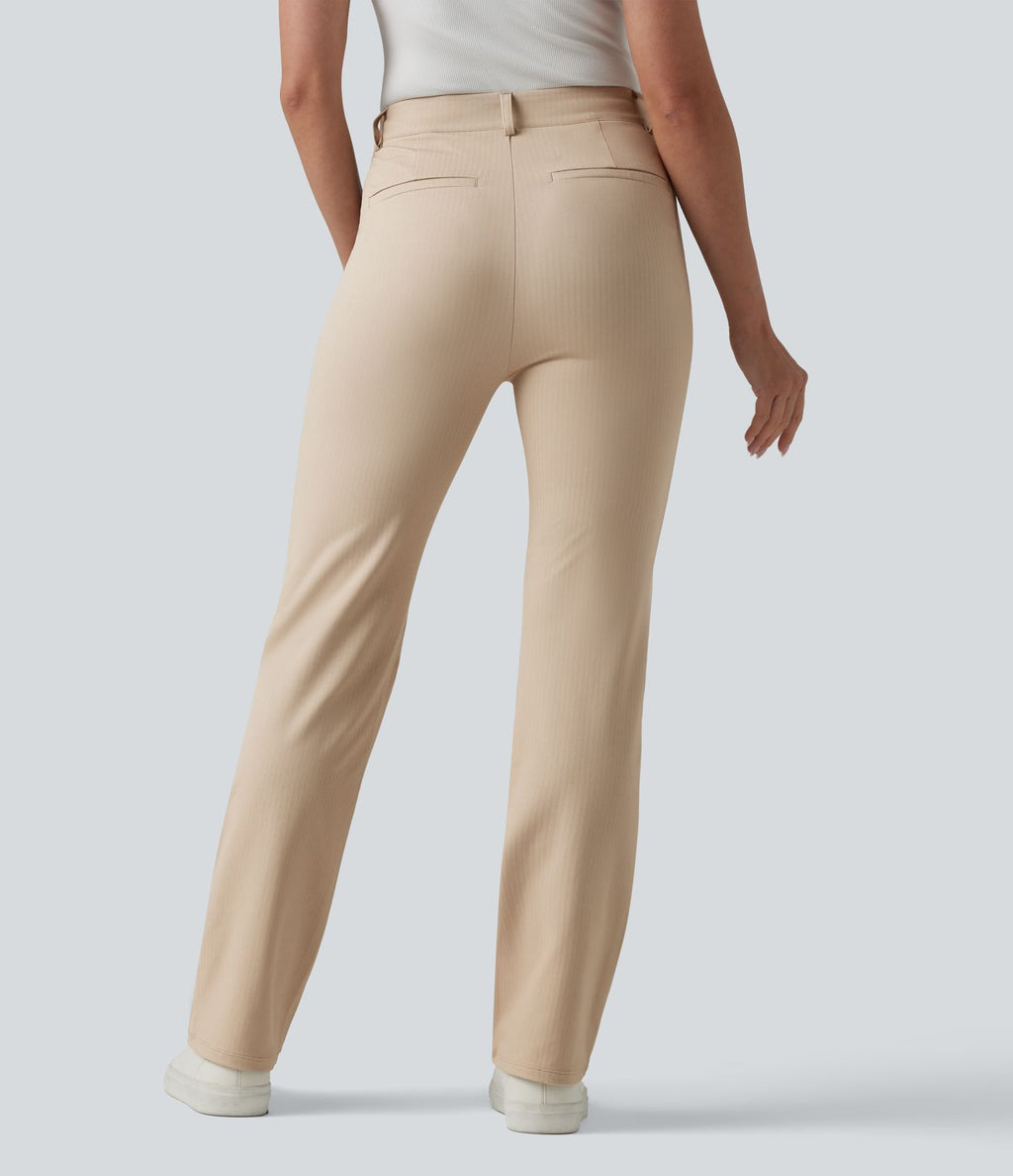 Halara Flex™ Pantalon tailleur bootcut taille haute à chevrons avec poches