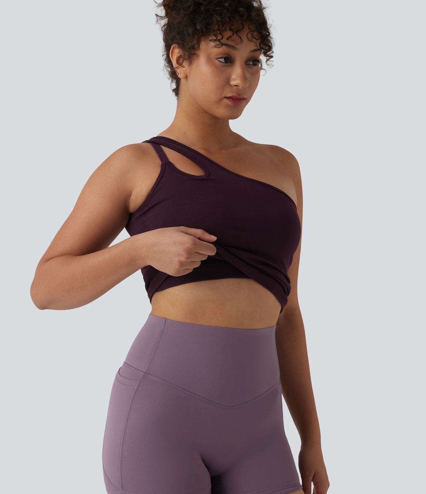 Débardeur yoga asymétrique OneForm Seamless Flow avec brassière intégrée