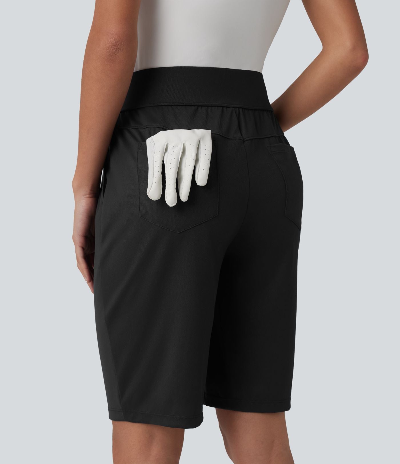 Short de golf séchage rapide taille haute avec poches 25 cm - Golf Tee - UPF40+