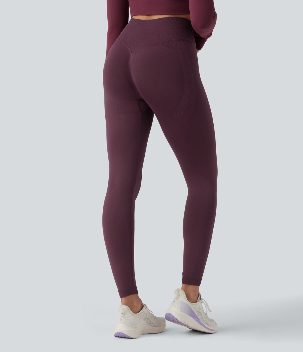 OneForm Seamless Flow Legging 7/8 yoga froncé taille haute croisée