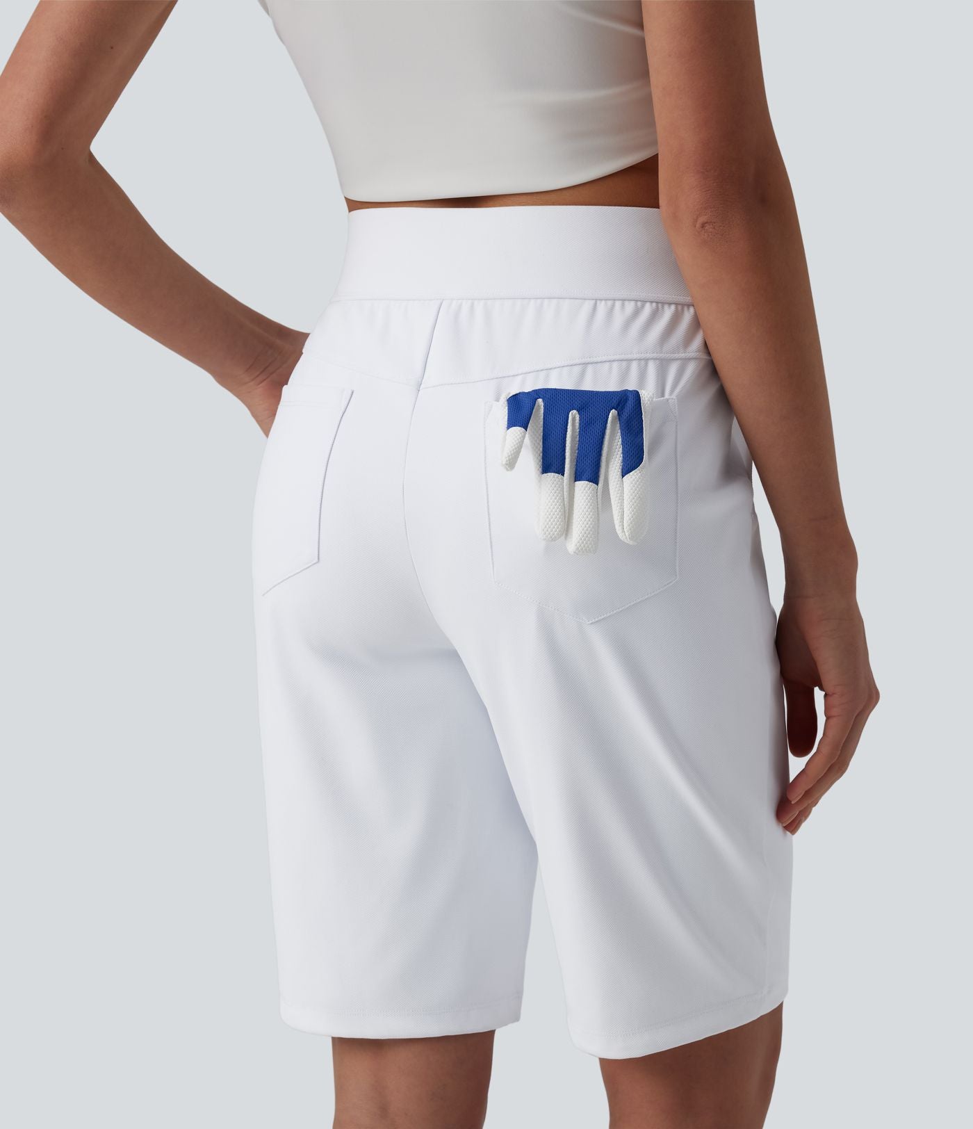Short golf séchage rapide taille haute 25 cm avec poches - Golf Tee - UPF40+