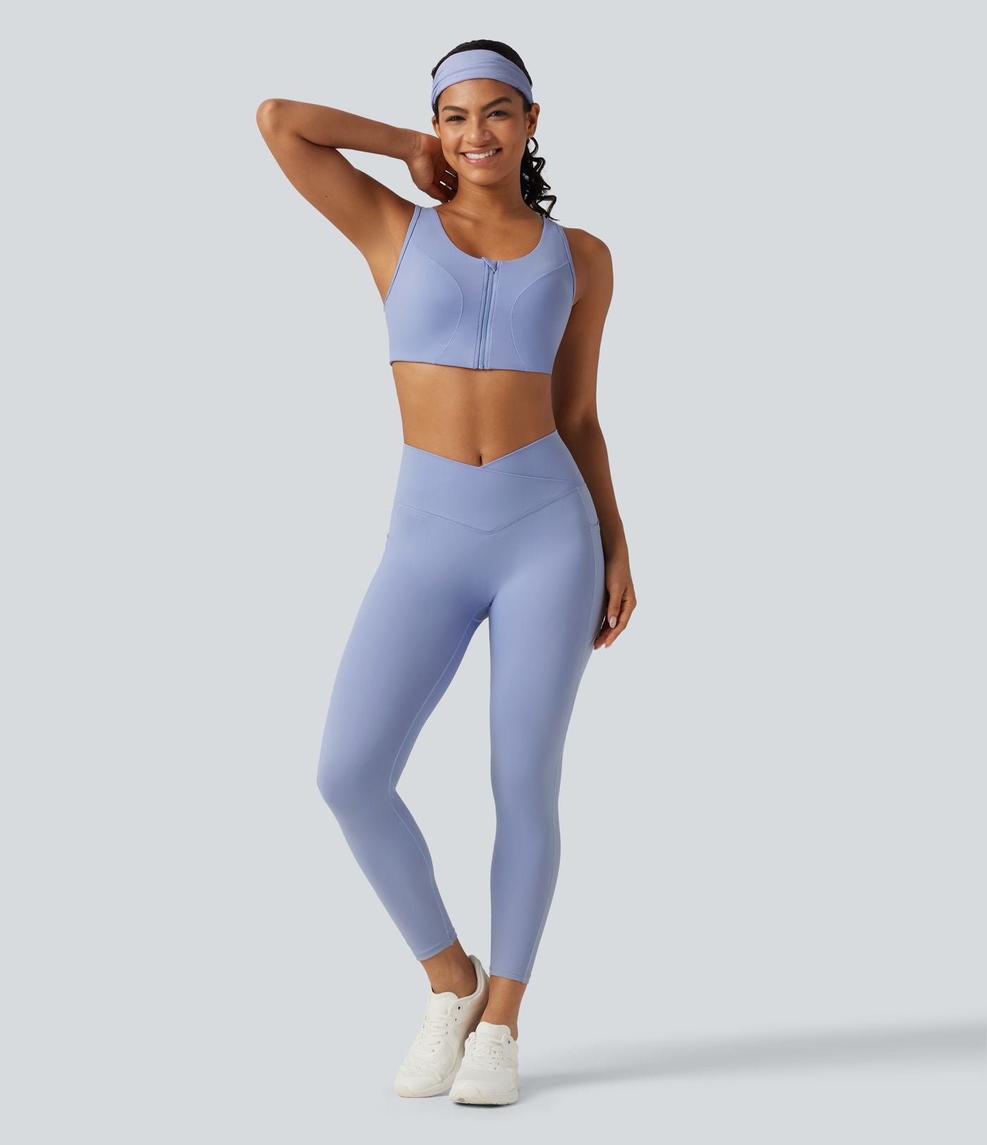 Brassière de yoga Halara UltraSculpt™ maintien moyen zippée avec coussinets amovibles