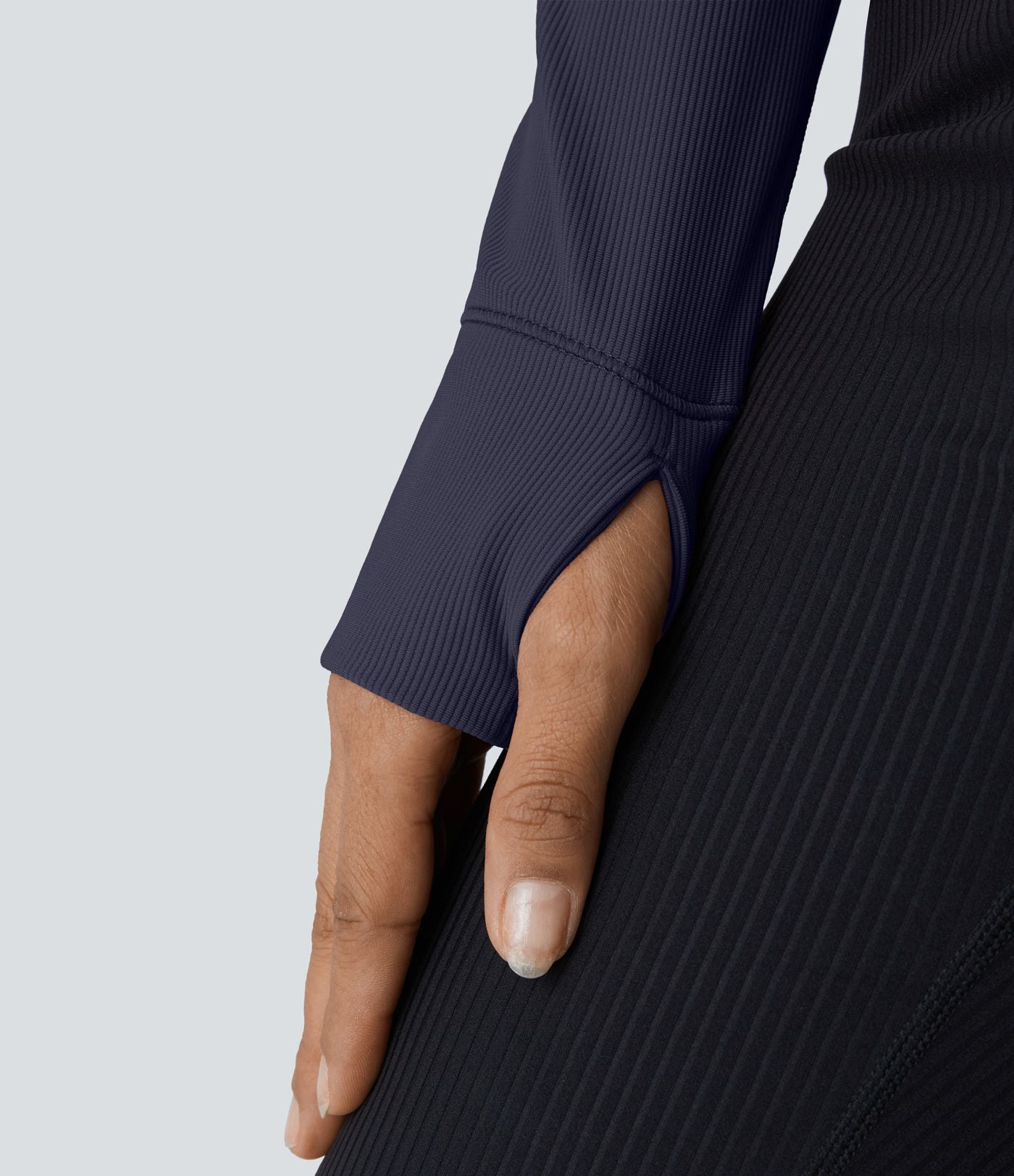 Patitoff™ Flow Veste Casual Courte à Col Montant Résistante aux Poils d'Animaux avec Fermeture Éclair Poches Latérales et Trou pour le Pouce