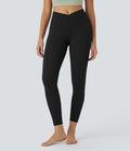 Halara UltraSculpt™ Legging Yoga 7/8 à Taille Haute Croisée avec Contrôle du Ventre et Push-up Toucher Frais Poches Latérales