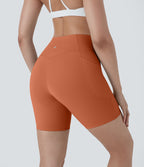 Softlyzero™ Short 17,5cm Yoga Taille Haute Crossover avec Poches Latérales