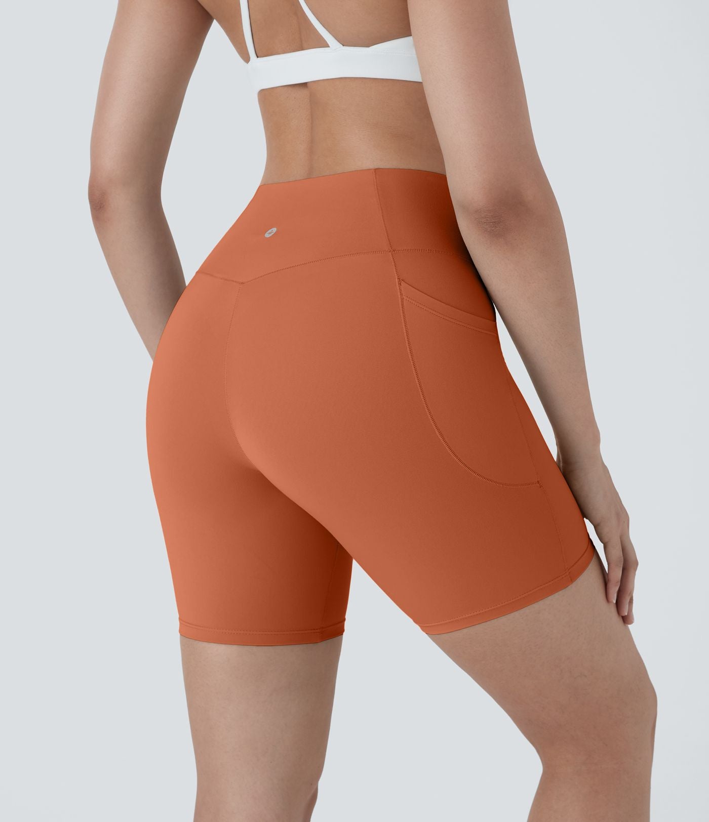 Softlyzero™ Short 17,5cm Yoga Taille Haute Crossover avec Poches Latérales