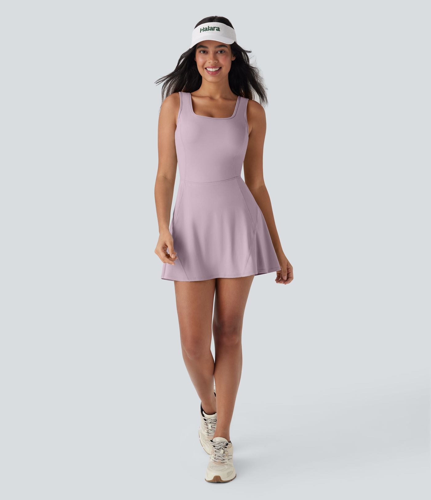 Robe SoftlyZero™ Airy de danse mini 2-en-1 dos nu, col U, bretelles croisées, poches latérales et effet frais InstantCool, accès facile Easy Peasy