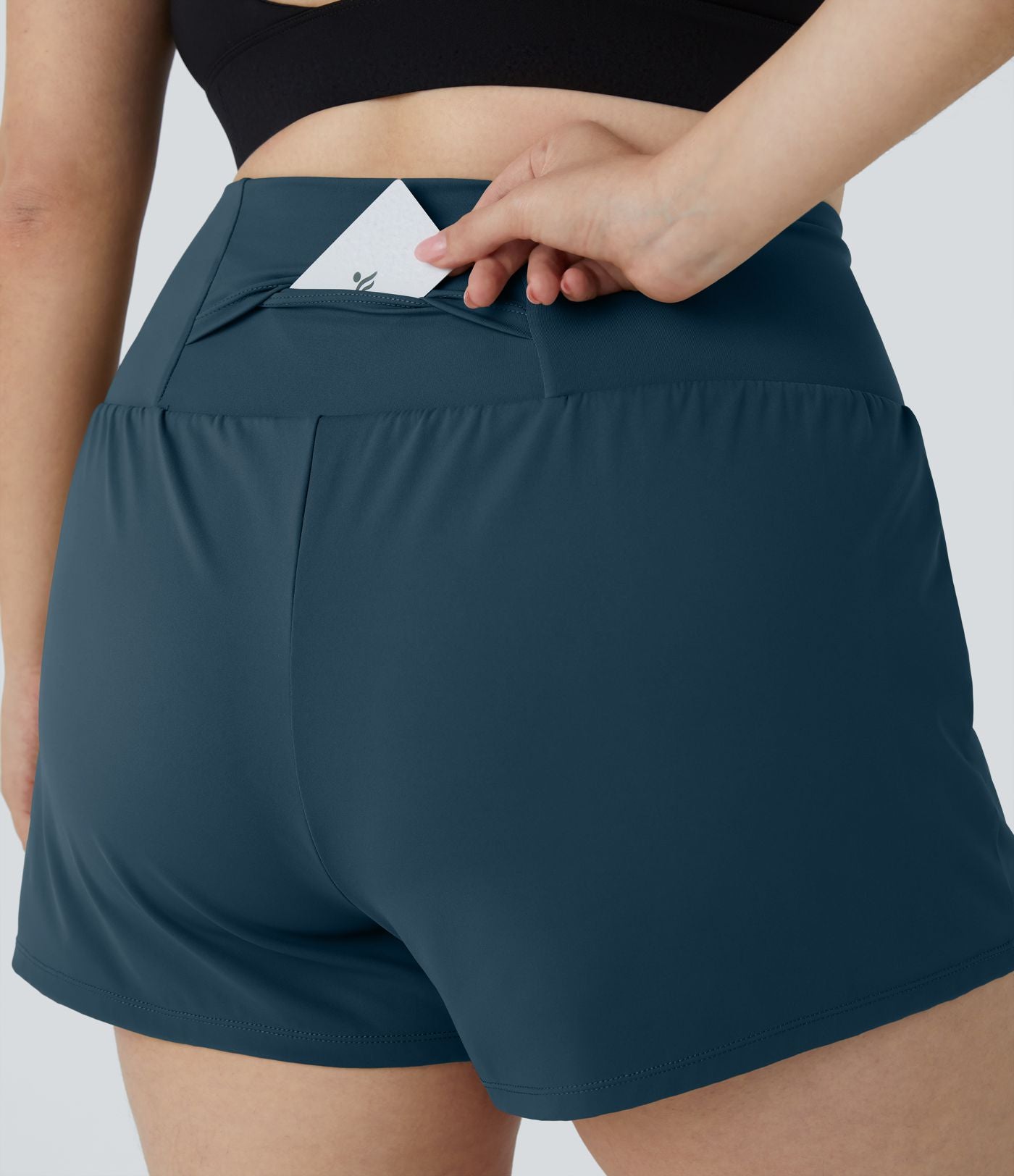 Short 8,8cm Sport Grande Taille 2 en 1 avec Poches Arrière et Poches Latérales Cachées