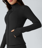 Veste d'entraînement polaire manches longues avec trous pouces et poches