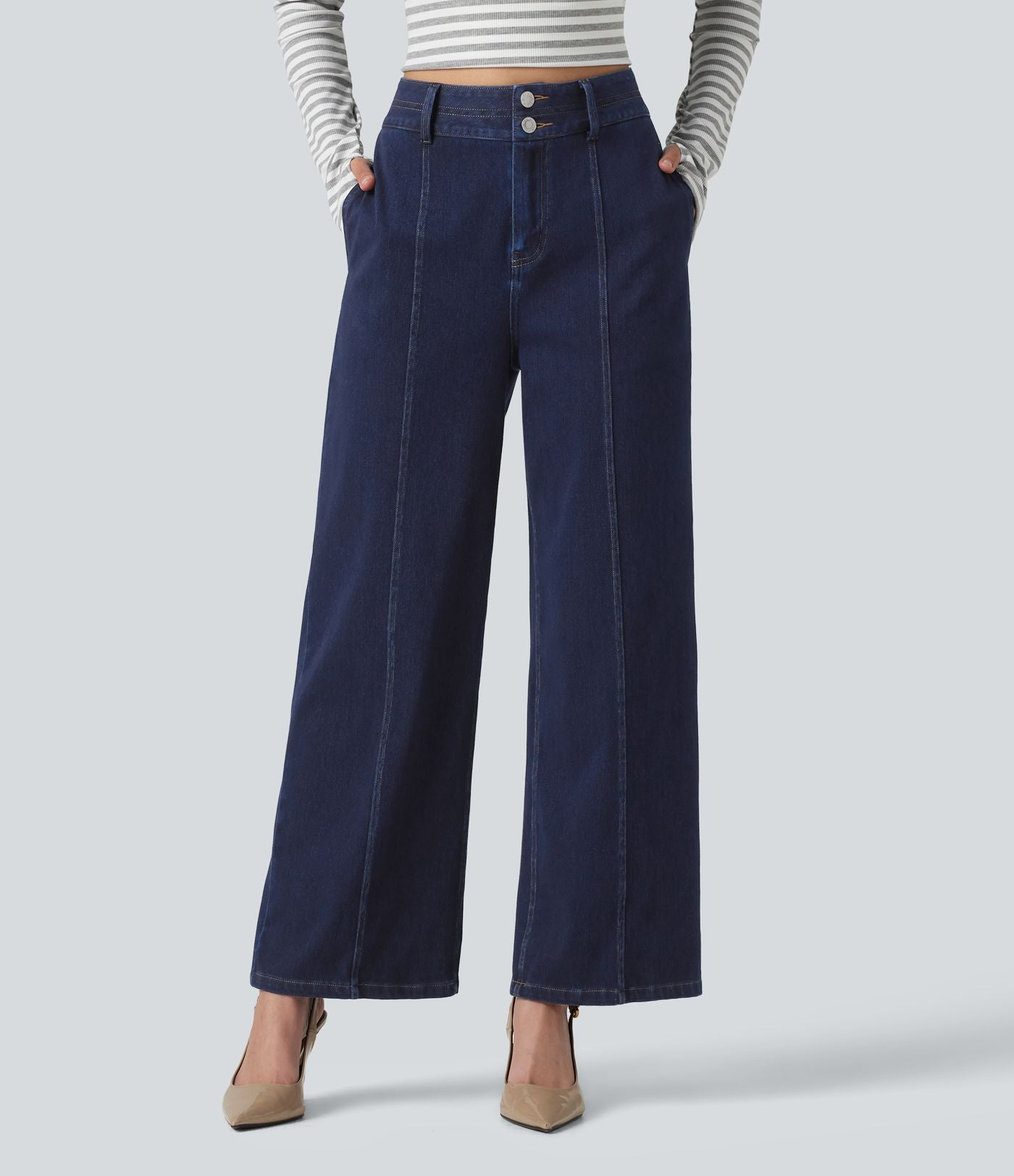 Jean large casual Halara Flex™ taille haute à poches