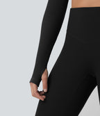 OneForm Seamless Flow Top de sport court yoga dos nu à manches longues raglan avec passants pouces