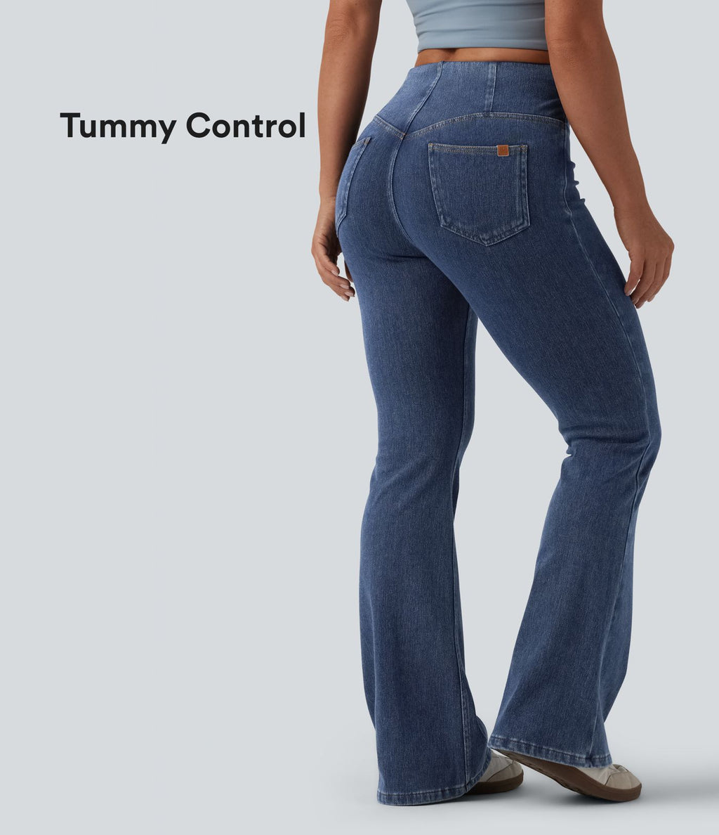 Halara Flex™ Jean évasé casual gainant taille mi-haute avec poches