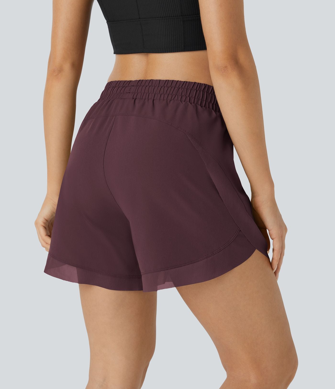 Short 12,5cm Running Fluide 2 en Taille Mi-Haut Cordon de Serrage Mesh Contrastant