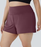 Short 8,8cm Sport Grande Taille 2 en 1 avec Poches Arrière et Poches Latérales Cachées