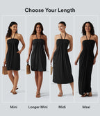 Robe mini dos nu à bretelles, brassière intégrée et poches
