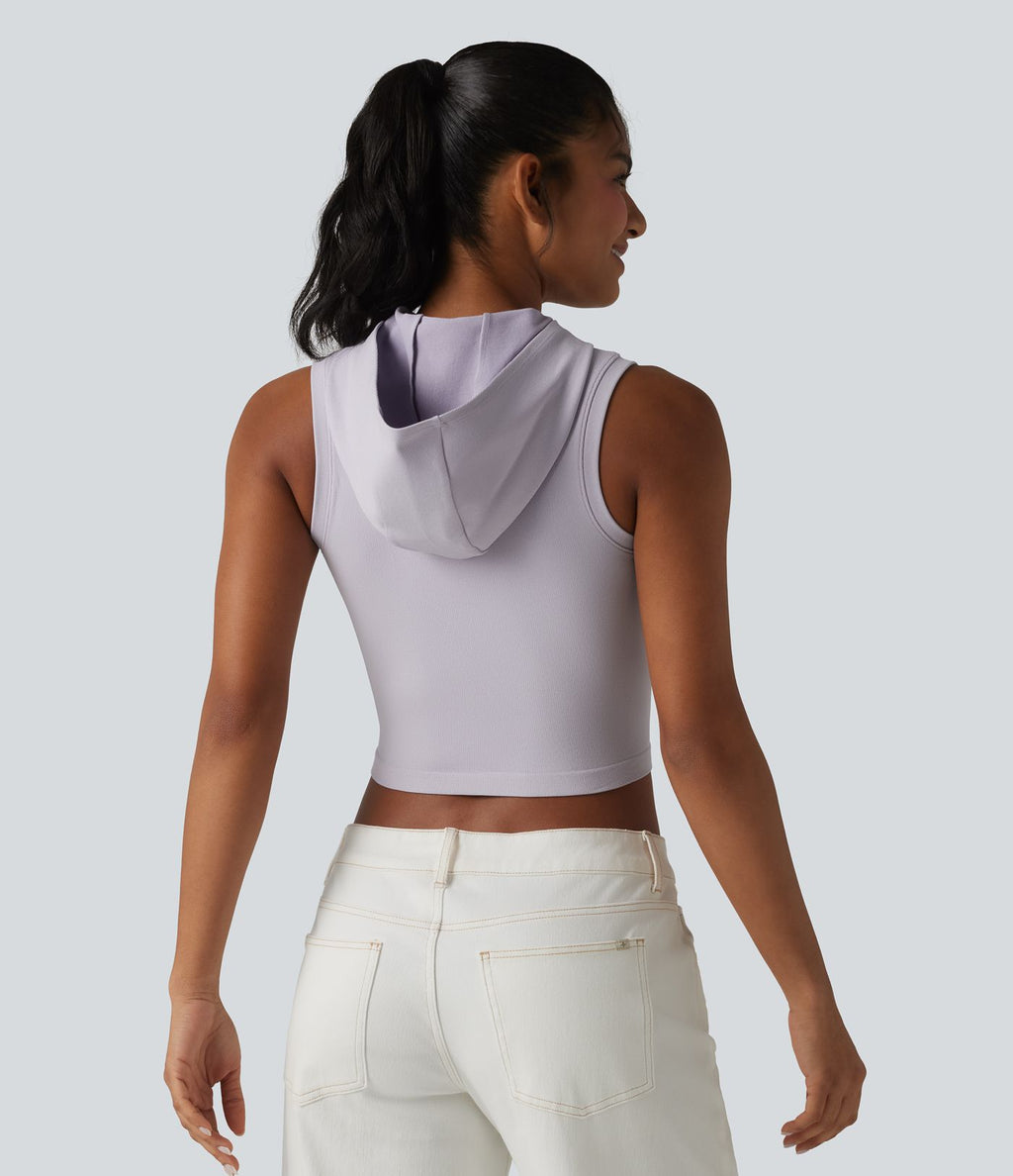 OneForm Seamless Flow Débardeur casual court à capuche sans couture