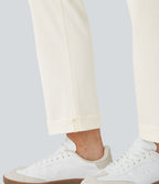 Jean 7/8 décontracté taille haute avec poches et jambe droite Halara Flex™