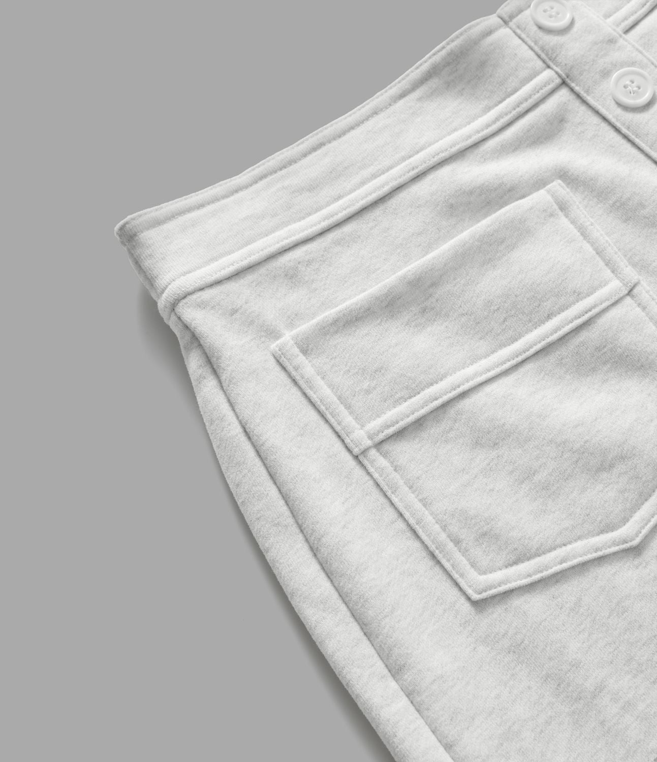 Pantalon Jogging en Fleece Thermique Jambe Droite Boutons Taille Haute Plusieurs Poches