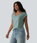 T-shirt col U manches courtes