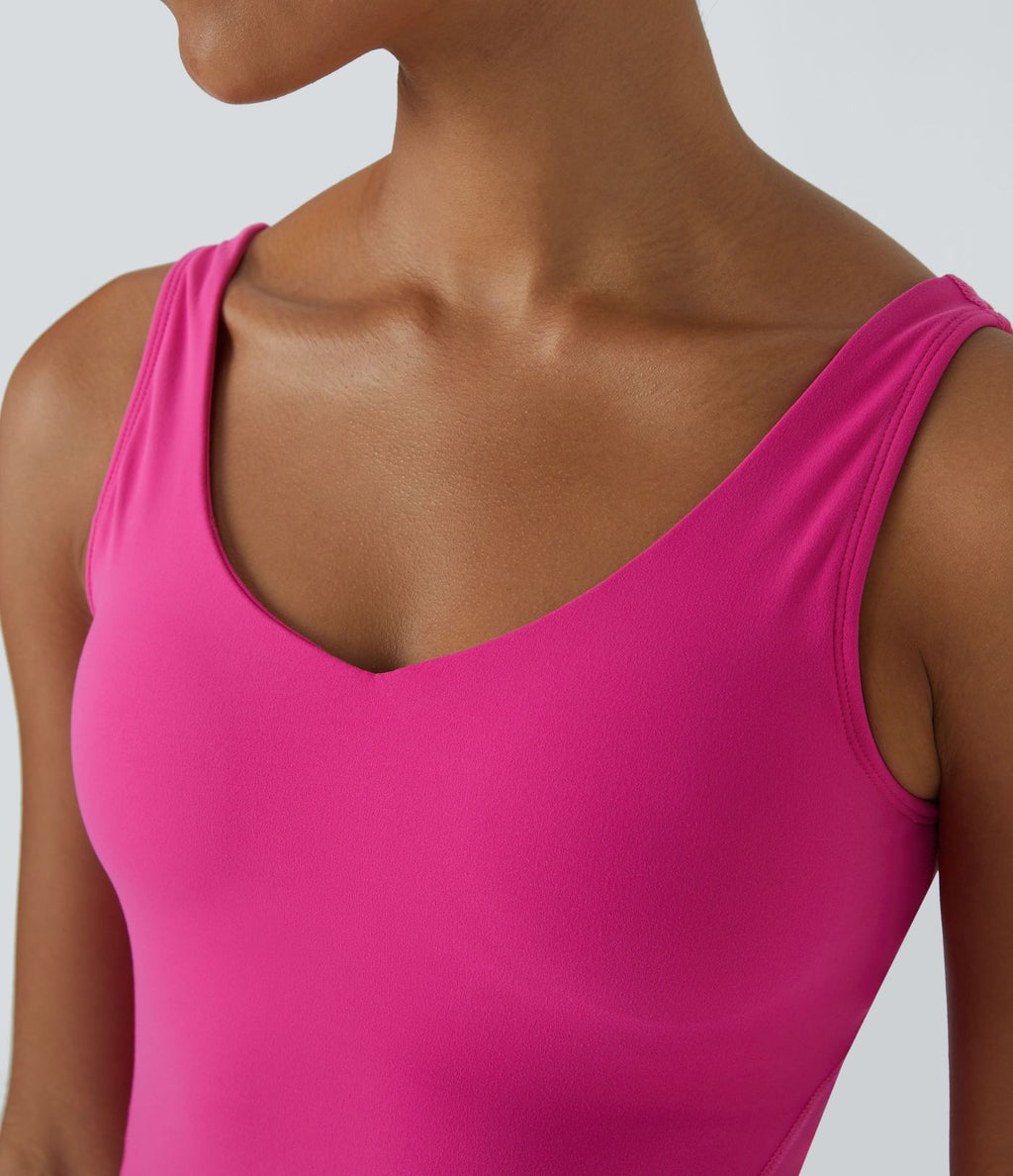 Softlyzero™ Plush Top Débardeur Uni Col en V Soutien-Gorge Intégré