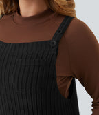 Salopette casual grande taille tricot côtelé avec poches