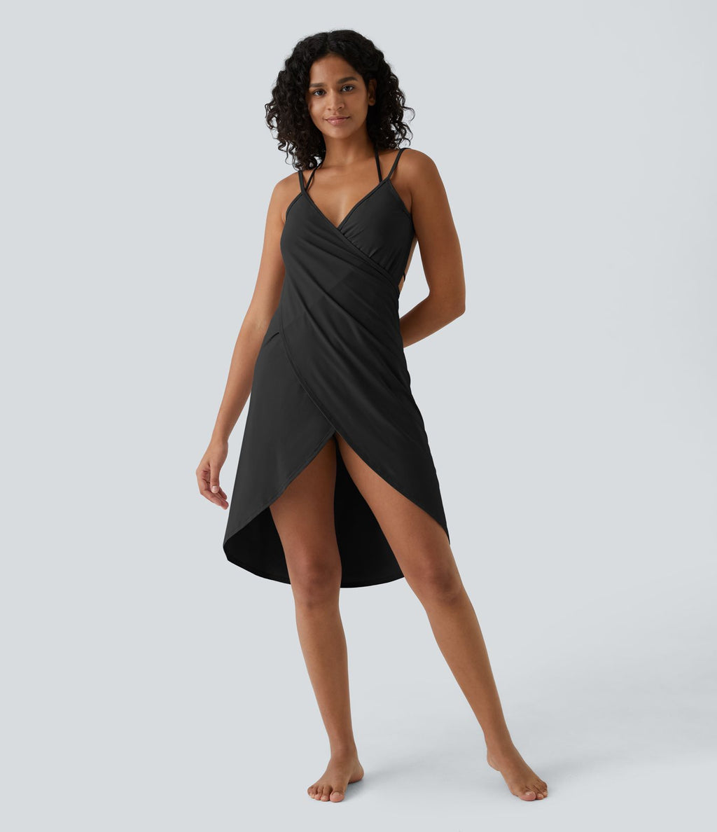 Robe de Plage Fines bretelles croisée dos nu effet portefeuille effet frais InstantCool