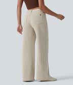 Jean ample Halara Flex™ asymétrique casual à rayures taille mi-haute avec poches