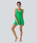 Robe de bain courte 2-en-1 dos nu ajourée