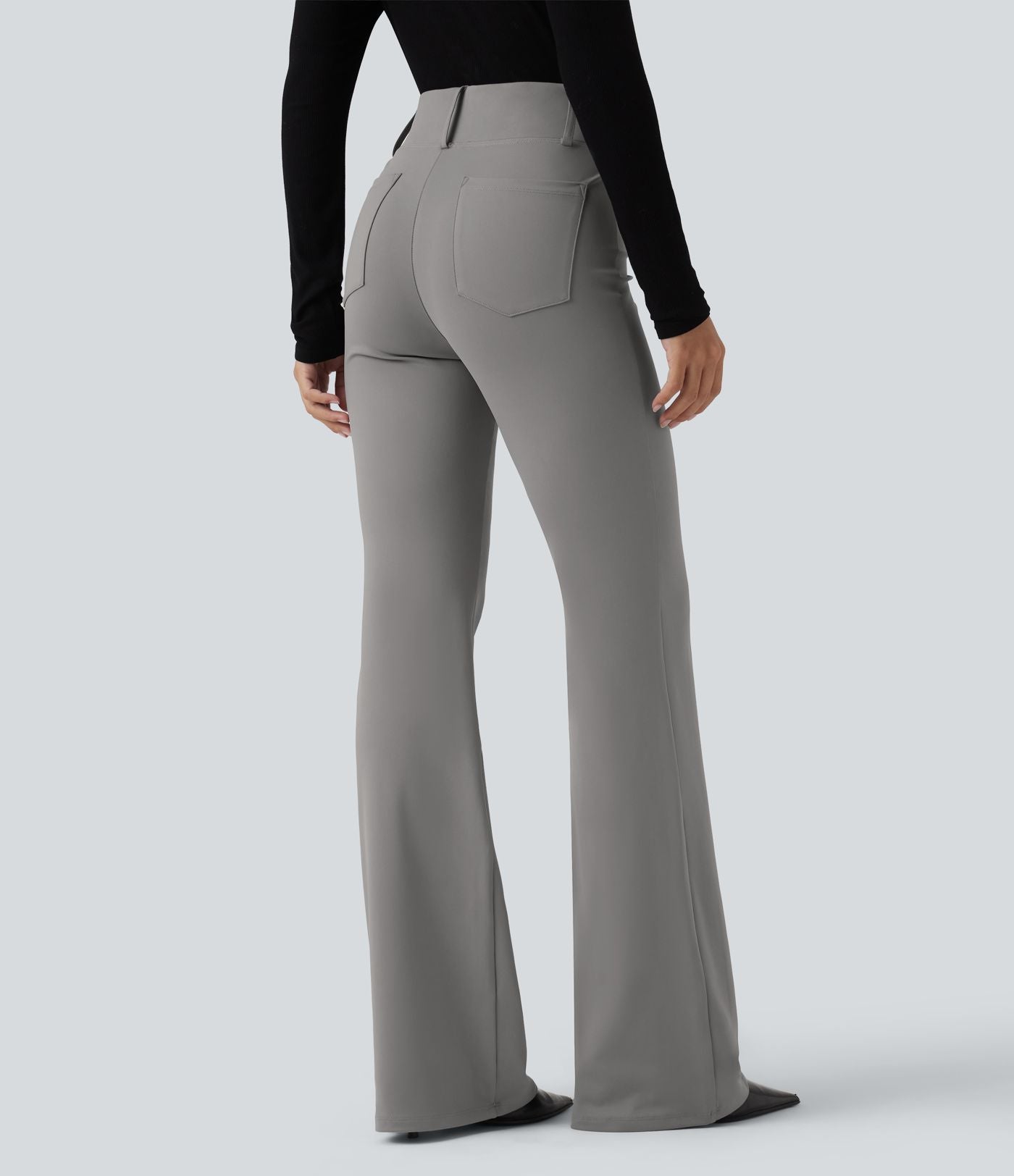 Pantalon tailleur évasé taille haute avec poches Halara Flex™