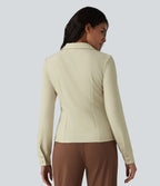 Chemise tailleur à col et manches longues avec braguette boutonnée