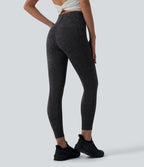 Legging casual 7/8 taille haute avec cordon de serrage et poches