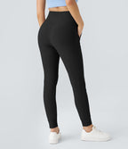 Patitoff™ Flow Pantalon De Jogging Taille Haute Résistant Aux Poils d'animaux Avec Cordon De Serrage Et Poche Latérale Uni Sur Toute La Longueur