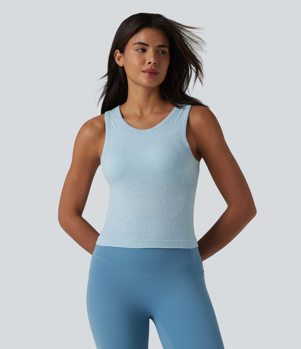 Débardeur de yoga sans couture OneForm Seamless Flow col rond avec soutien-gorge intégré