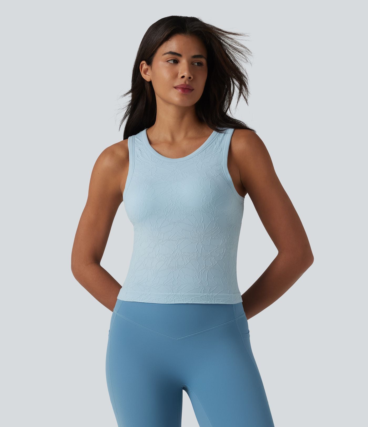 Débardeur de yoga sans couture OneForm Seamless Flow col rond avec soutien-gorge intégré