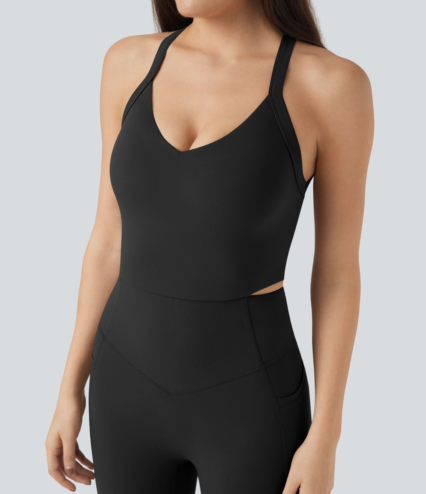 Combinaison-pantalon d'entraînement gainante avec poches - Édition Easy Peasy Halara UltraSculpt™