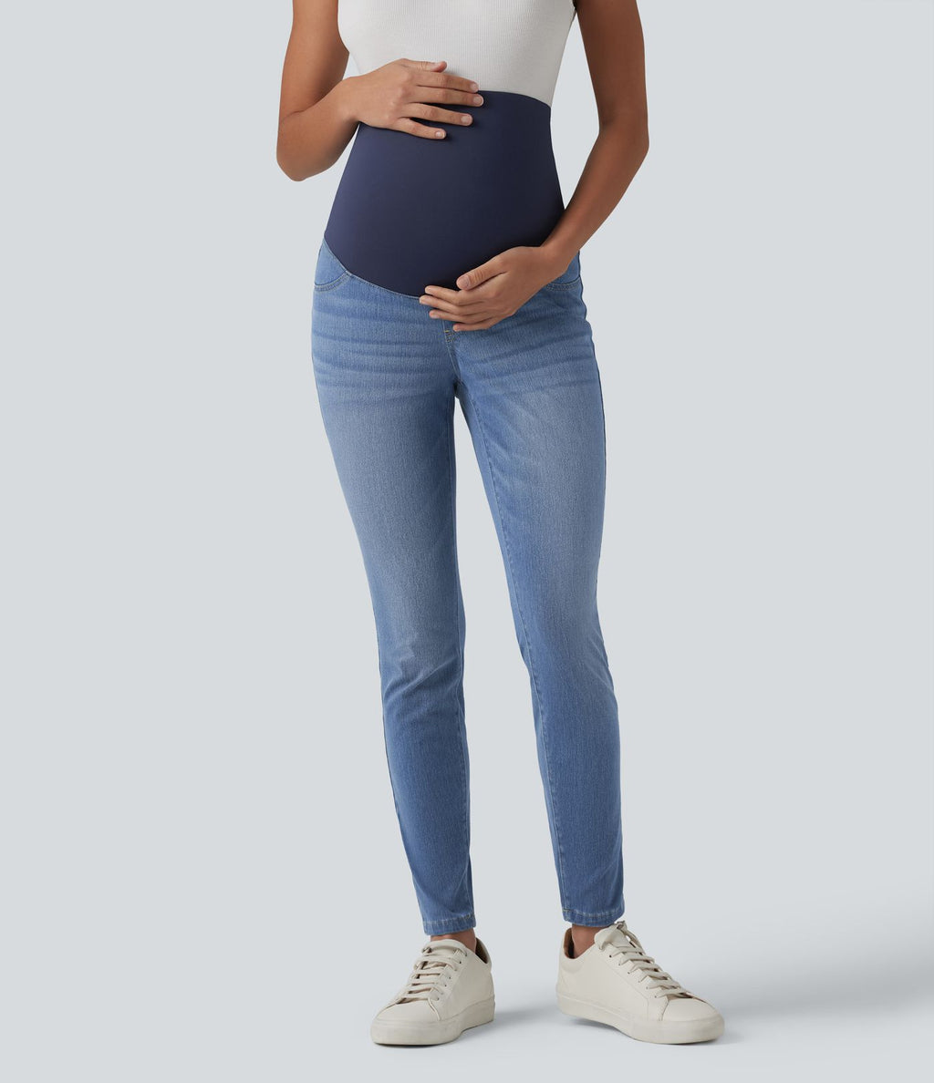 Halara Flex™ Jean skinny de maternité 7/8 taille super haute avec poches