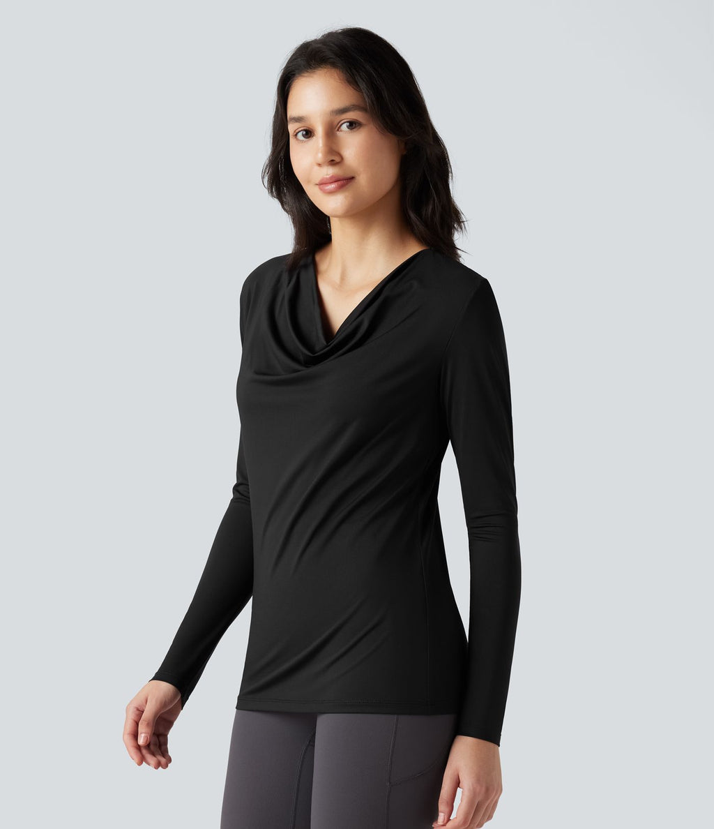 Top de sport running col bénitier manches longues