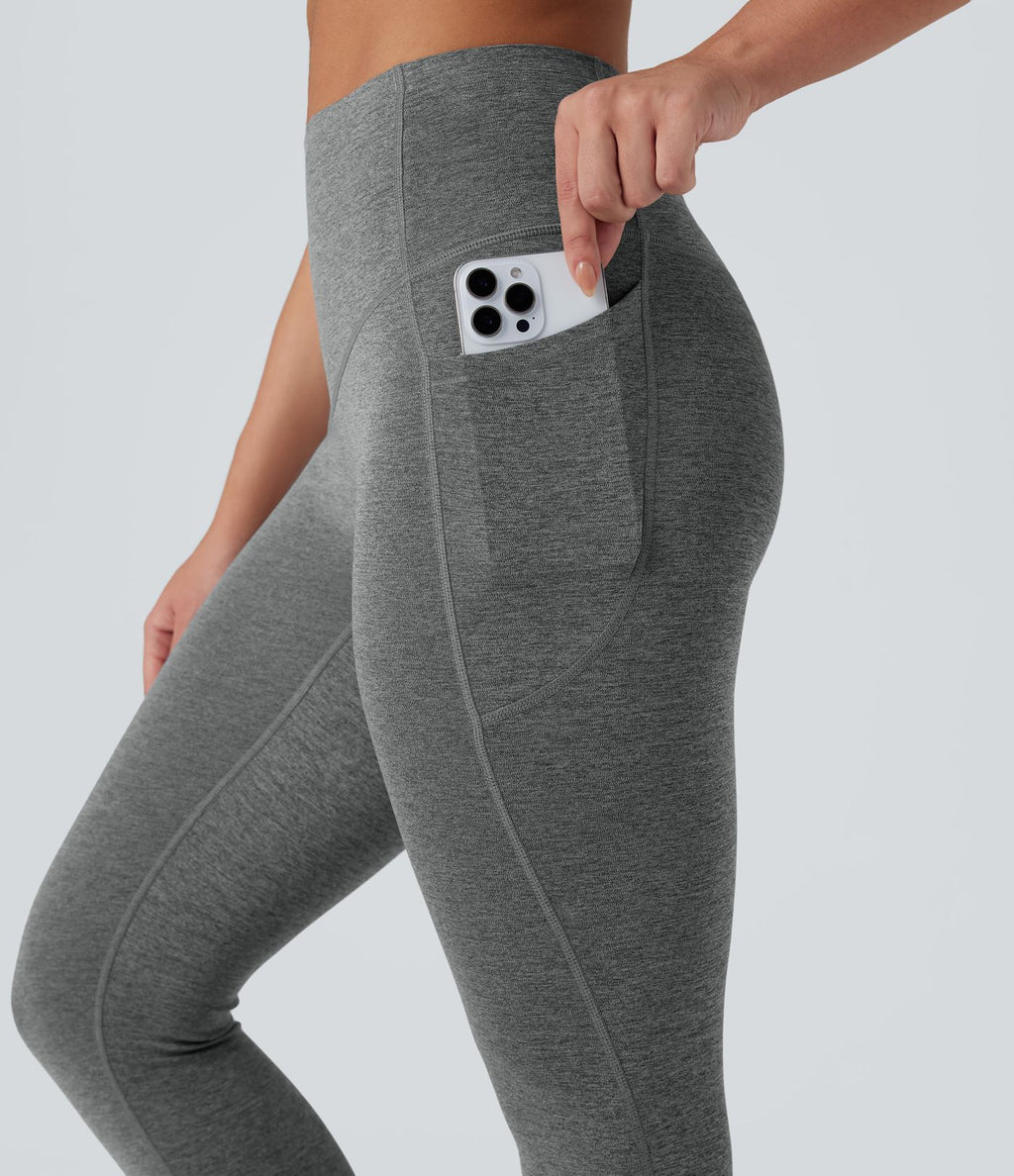 Legging de yoga gainant taille haute chiné à séchage rapide avec poches Halara UltraSculpt™