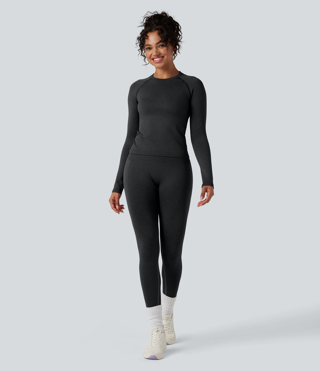 Haut de sport yoga col rond manches raglan longues sans couture OneForm Seamless Flow