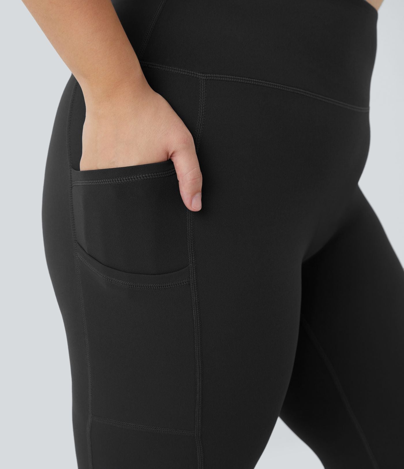 Softlyzero™ Legging Yoga 7/8 Taille Haute à Double Poches Taille Plus Uni