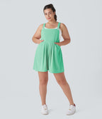 Salopette Casual en Gaufré avec Bretelles Réglables Boutons et Poches Multiples Grande Taille
