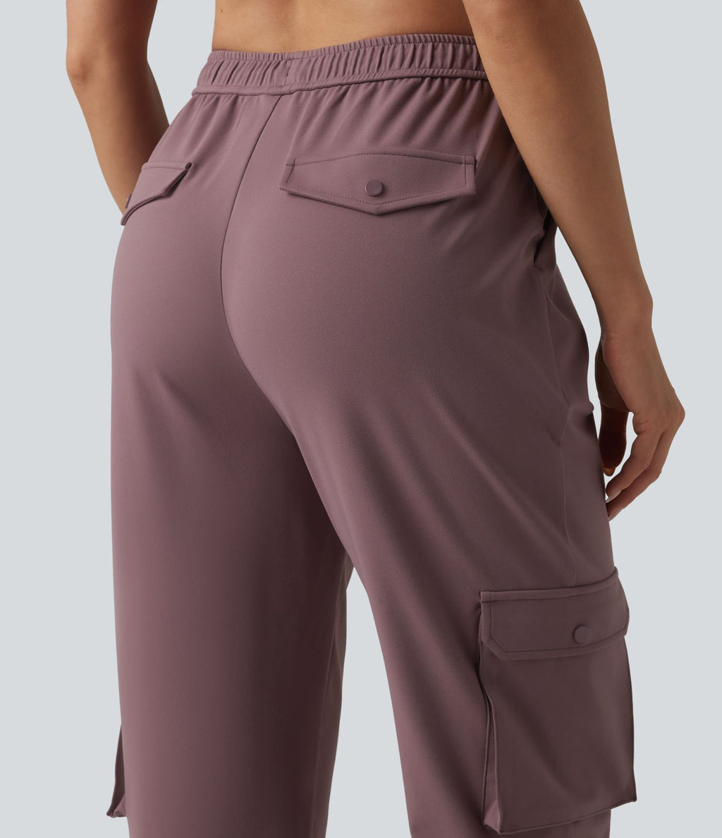 Pantalon cargo fuselé de sport DayStretch taille haute avec cordon de serrage réglable et poches