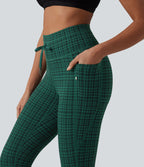 Legging de yoga Halara UltraSculpt™ taille haute avec cordon de serrage imprimé carreaux avec poches