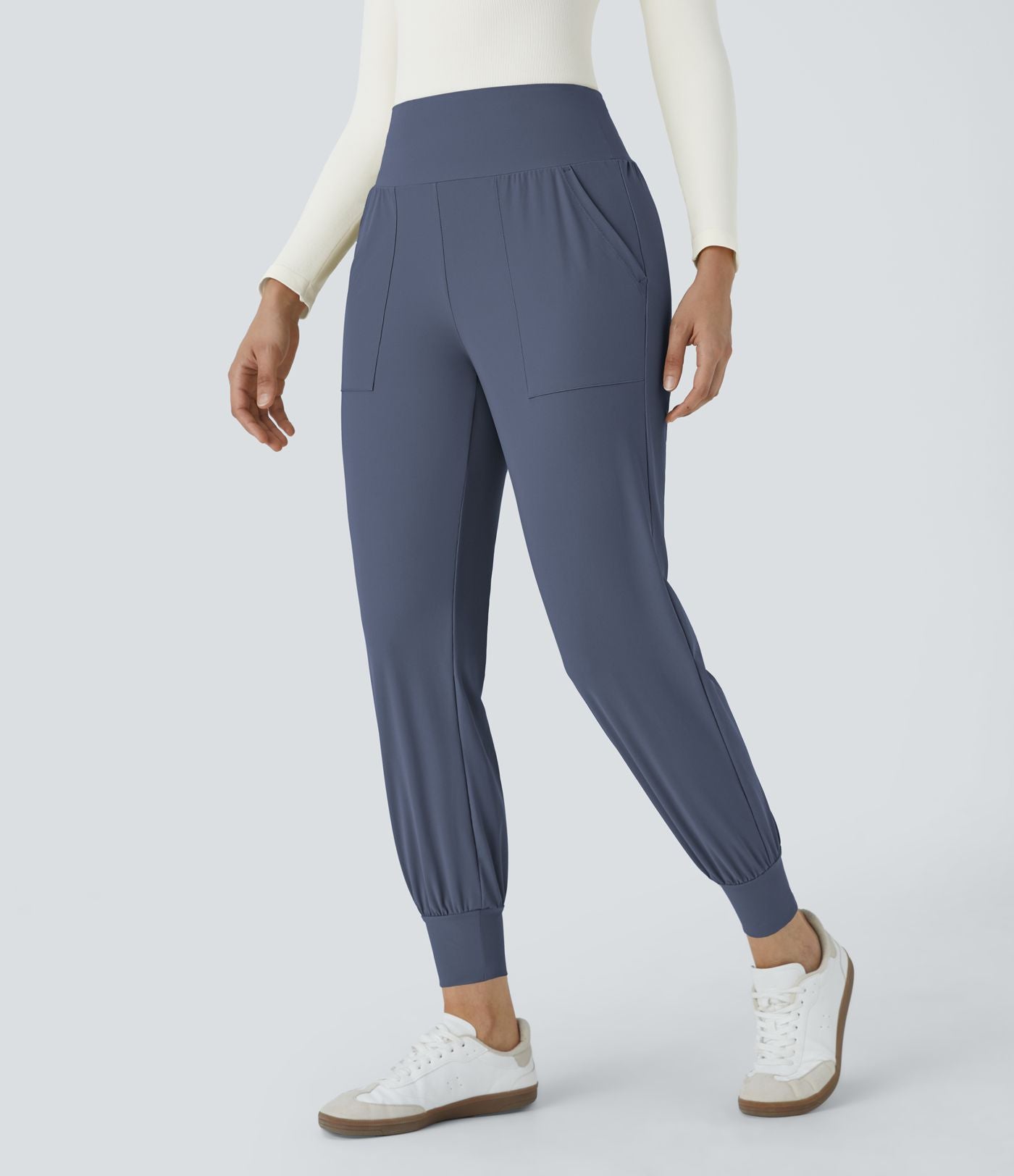 Jogging Casual Uni Taille Haute Poche Latérale