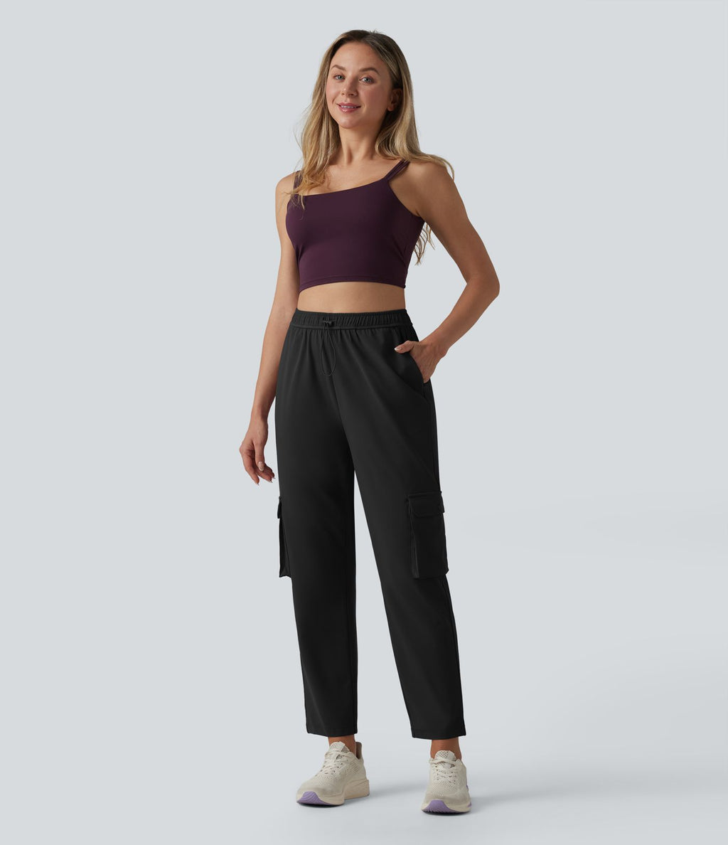 Pantalon cargo fuselé de sport DayStretch taille haute avec cordon de serrage réglable et poches