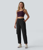 Pantalon cargo fuselé de sport DayStretch taille haute avec cordon de serrage réglable et poches