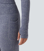 Top de sport yoga court OneForm Seamless Flow col V à manches longues avec passage de pouce