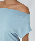 Top Casual Épaules Dénudées Manches Courtes Ruchées