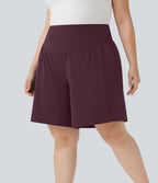 Bermuda de yoga grande taille SoftlyZero™ Airy taille haute effet frais InstantCool avec poches